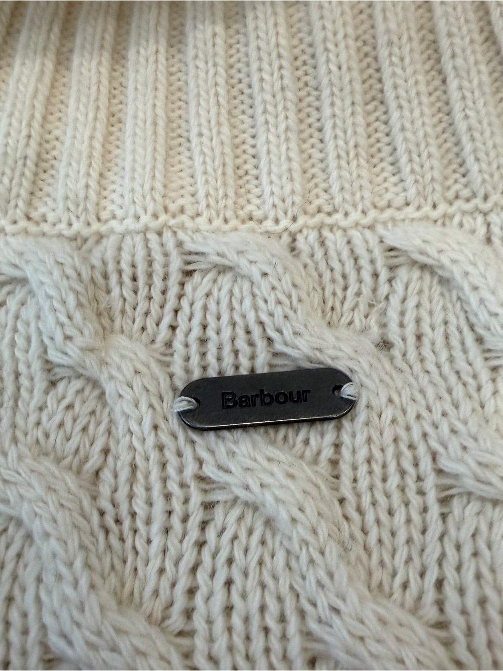 Barbour Womens Burne Knit Sweater in Off White Size XL - Picture 8 of 8